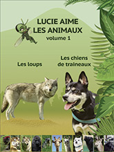Couverture de Lucie aime les animaux n° 1 : Vol 1 : Les loups + Les chiens de traineaux