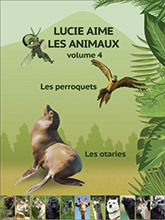 Couverture de Lucie aime les animaux n° 4 : Vol 4 : Les perroquets + Les otaries